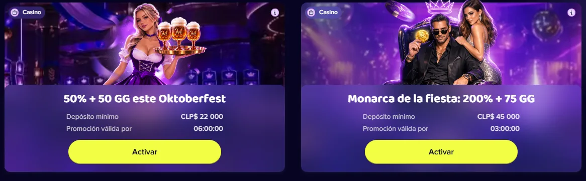Promociones de casino con 50 % y 50 giros de Oktoberfest y 200 % con 75 giros